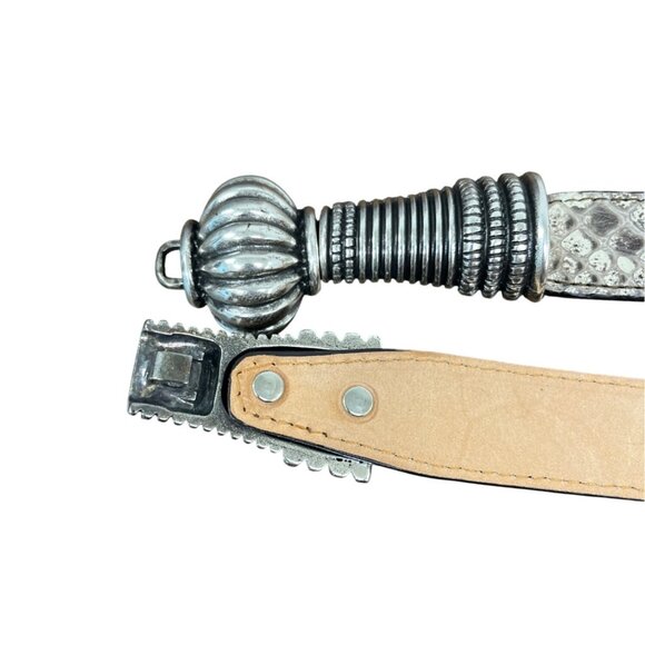 Quelli Della Pelle Handmade Italian Leather & Silver Belt With Intricate Detaili main image 9